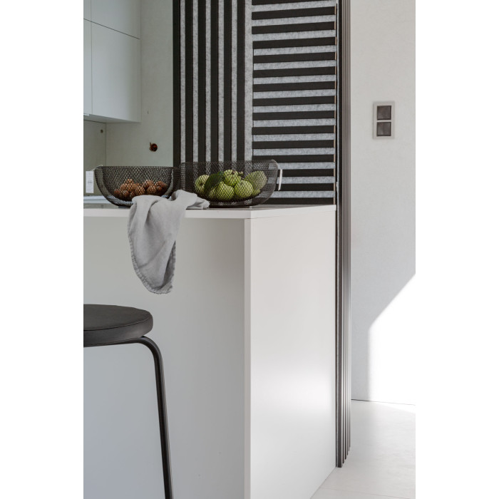 Wooden wall panel 2700 x 400mm (Grey - Matte black)